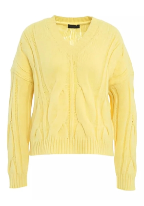 Roberto Collina cable-knit V-neck sweater - Yellow