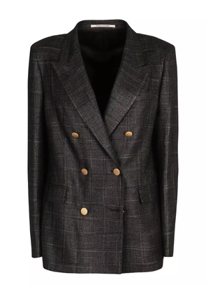 Tagliatore check double-breasted blazer - Black