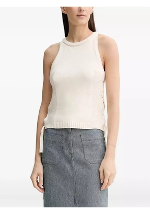 Sessùn lace-up knitted top - Neutrals