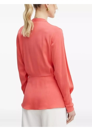 BOSS wrap-effect long-sleeve blouse - Orange