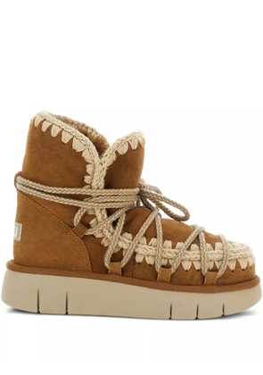 Mou crochet-detail boots - Brown