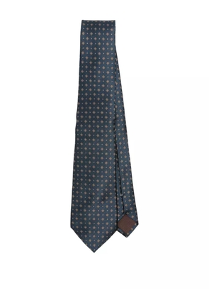 Canali geometric-pattern silk tie - Blue