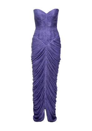 Ana Radu strapless draped asymmetrical dress - Purple