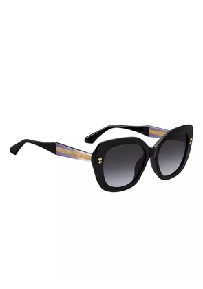 ETRO rose-embellished geometric sunglasses - Black
