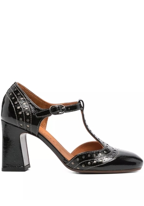 Chie Mihara 80mm T-bar block-heel pumps - Black