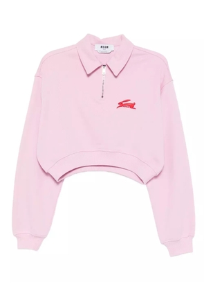 MSGM logo-embroidered top - Pink