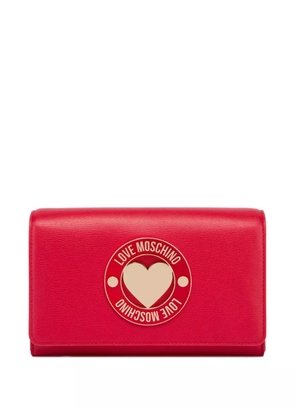 Love Moschino heart-plaque chain crossbody bag - Pink
