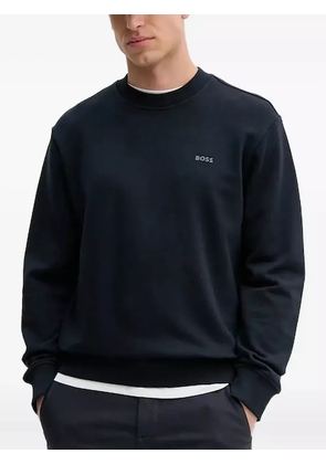 BOSS logo-print crew-neck sweatshirt - Blue