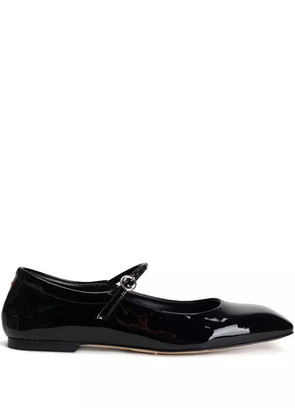 Aeyde leather buckle-fastening ballet flats - Black