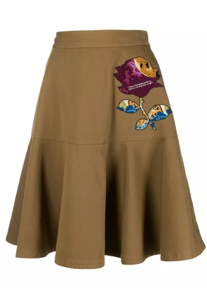 Valentino Garavani x Undercover sequin embroidery skirt - Brown