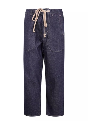 Uma Wang drawstring pocketed straight-leg jeans - Blue