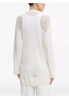 Armani Exchange cable-knit cardigan - White