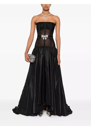 NISSA bow-embellished maxi dress - Black