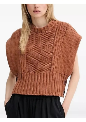Sessùn textured knitted top - Brown