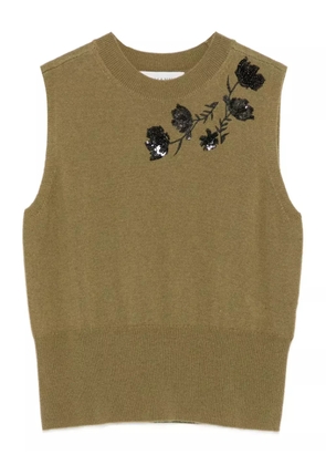 ERMANNO FIRENZE floral-embroidered vest - Green