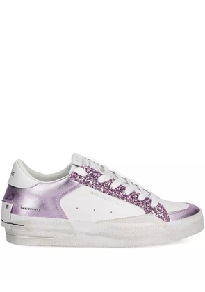 Crime London glitter-panel leather sneakers - Purple