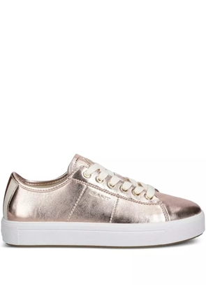 Gant metallic-leather lace-up sneakers - Pink