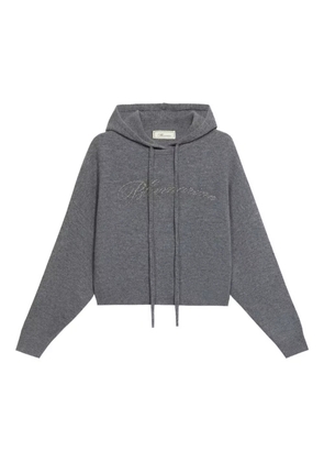 Blumarine crystal-embellished hoodie - Grey
