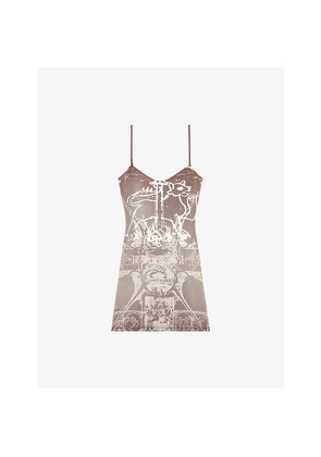 Womens Diesel D-Longy Graphic-Print Cotton-Jersey Mini Dress