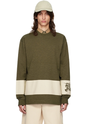Burberry Green EKD Stripe Long Sleeve T-Shirt