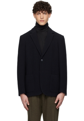 Sunspel Navy Heavy Wool Blazer