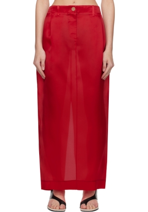 KHAITE Red Lucian Maxi Skirt