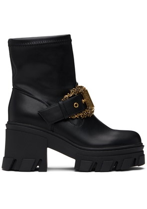 Versace Jeans Couture Black Sophie Baroque Buckle Boots