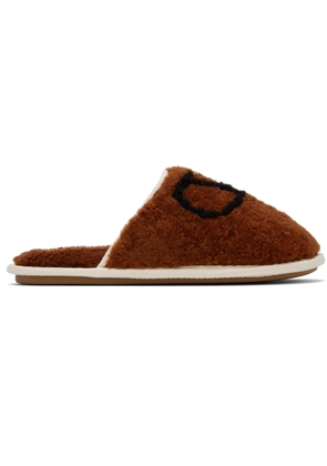Valentino Garavani Brown Ta Chambre Wool Slippers