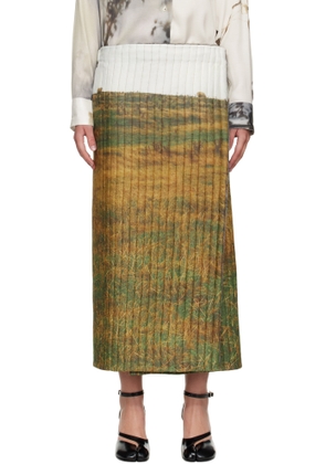Bless Khaki & Off-White 2027 Padded Midi Skirt