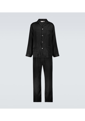 Derek Rose Woburn striped silk pajama set