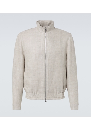 Brunello Cucinelli Linen, wool and silk bomber jacket