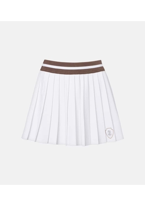 Brunello Cucinelli Pleated high-rise poplin skort