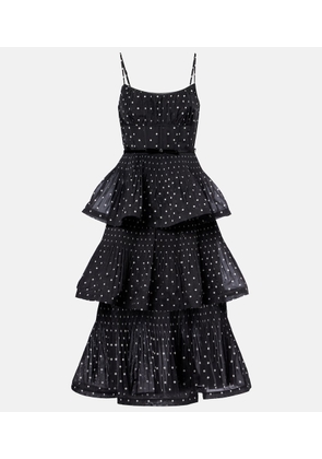 Zimmermann Polka-dot tiered midi dress