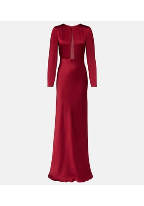 Max Mara Bird satin maxi dress