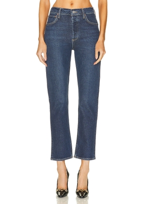 AGOLDE Riley Long Jeans in Divided - Denim-Dark. Size 32 (also in 25).