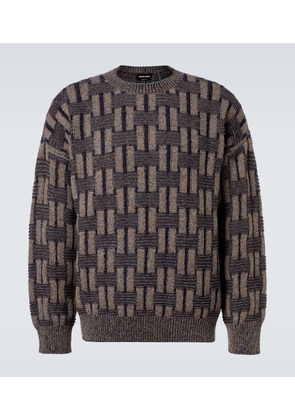 Giorgio Armani Basketweave-knit camel hair sweater