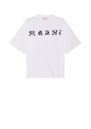 Marni Logo T-Shirt in Lily White - White. Size 52 (also in ).