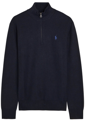 Polo Ralph Lauren Half-zip Cotton-knit Jumper - Navy - M