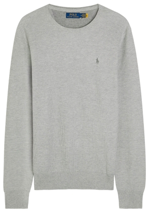 Polo Ralph Lauren Logo-embroidered Waffle-knit Jumper - Grey - L
