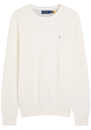 Polo Ralph Lauren Logo-embroidered Waffle-knit Jumper - Ecru - XL