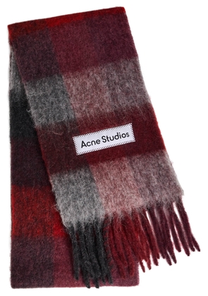 Acne Studios Vally Checked Wool-blend Scarf - Red - One Size