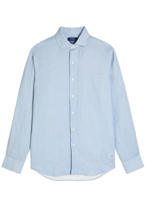 Polo Ralph Lauren Patterned-jacquard Linen Shirt - Blue - S