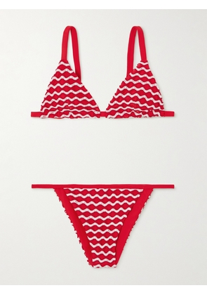 Sara Cristina - Sun Two-tone Crocheted Bikini - Red - x small,small,medium,large,x large