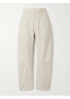 Nili Lotan - Shon Cotton And Linen-blend Twill Tapered Pants - Ecru - US0,US2,US4,US6,US8,US10,US12