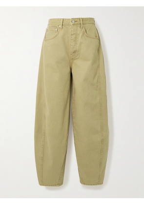 ST. AGNI - Paneled Mid-rise Wide-leg Organic Jeans - Neutrals - 24,25,26,27,28,29,30,31,32