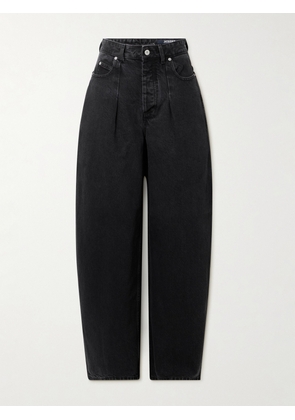 Jacquemus - The Ovalo De-nîmes Pleated High-rise Barrel-leg Jeans - Black - 24,25,26,27,28,29,30,31