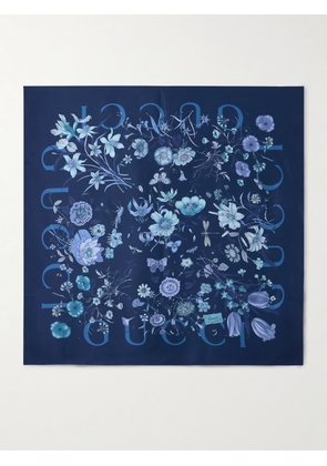 Gucci - Printed Silk-twill Scarf - Blue - One size