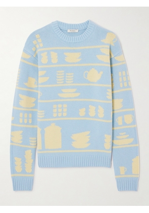 JW Anderson - Crockery Intarsia-knit Wool Sweater - Blue - xx small,x small,small,medium,large,x large,xx large