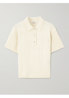 JW Anderson - Cable-knit Polo Shirt - Ecru - xx small,x small,small,medium,large,x large,xx large