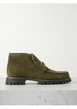 Gucci - Sylke Horsebit-detailed Suede Ankle Boots - Green - IT36,IT36.5,IT37,IT37.5,IT38,IT38.5,IT39,IT39.5,IT40,IT40.5,IT41,IT41.5,IT42